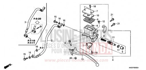 MAÎTRE-CYLINDRE DE FREIN ARRIÈRE NSS125ADF de 2015